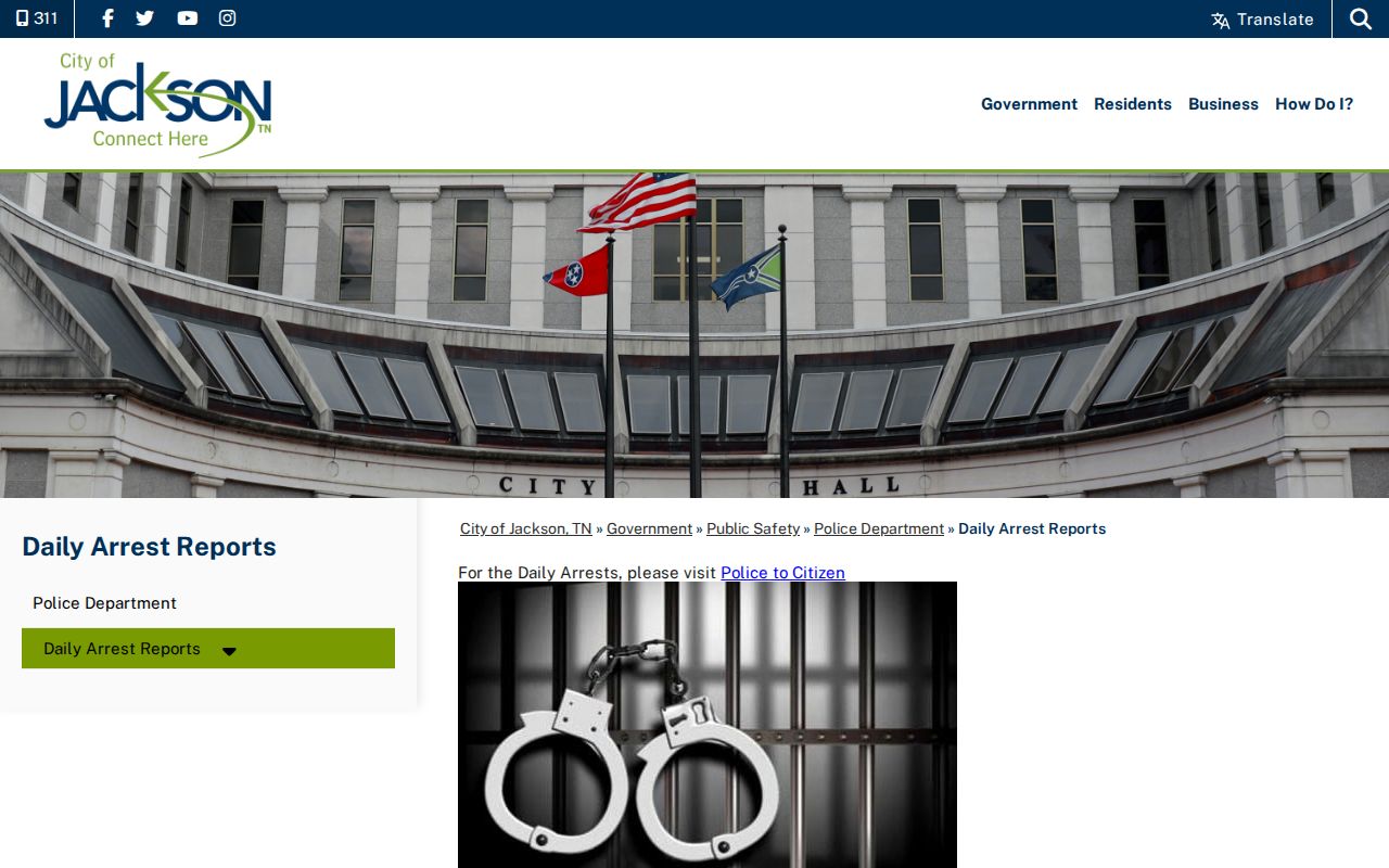 Madison County Jackson Police Daily Arrest Reports official arrest-record link