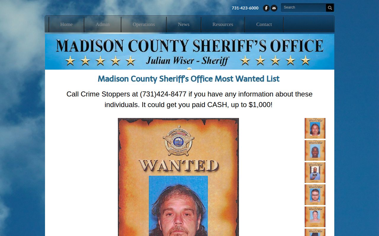 Madison County wanted warrant list on the official sheriff source