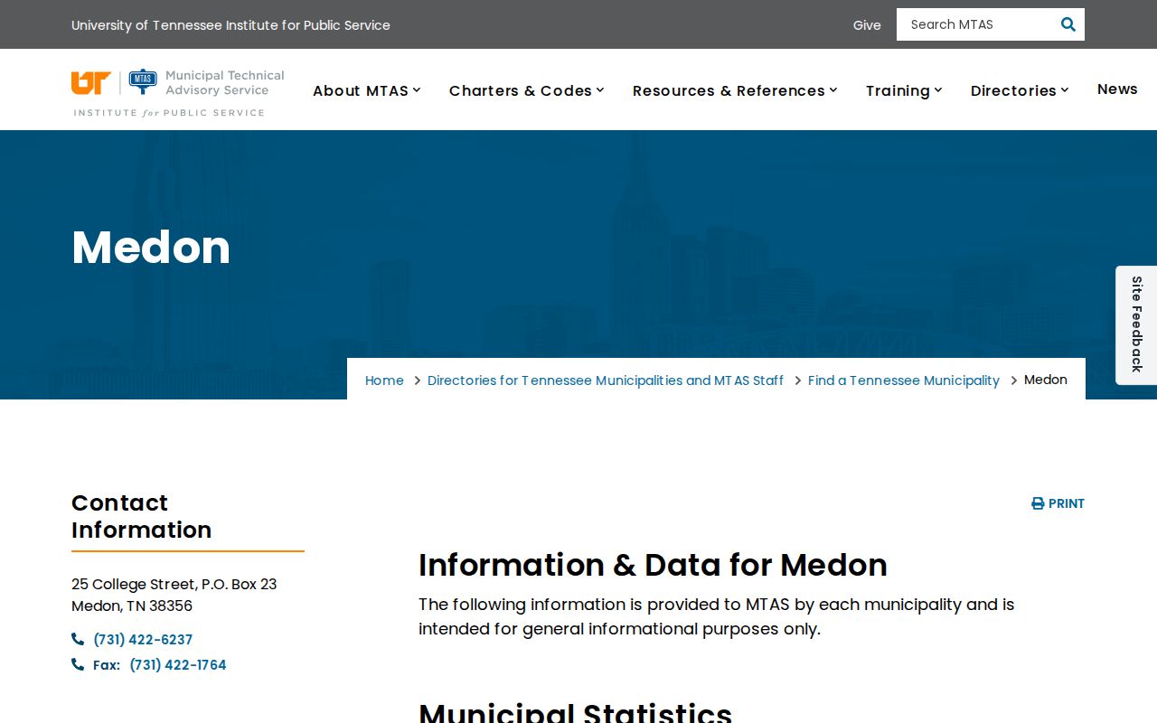 Madison County Medon municipal records contact directory